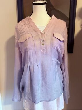 Fyve Cotton Women's Blouse, pink/purple Size M (but really L)